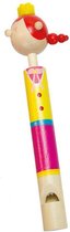 Bino Fluit Met Zuiger Junior 12,5 X 2,5 Cm Hout Geel/roze
