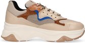 Sacha - Dames - Beige leren dad sneakers met details - Maat 40