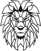 Metalen wanddecoratie Lion 1.0 - Kleur: Zwart | x 80.3 cm