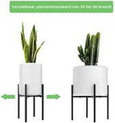Cgoods zwarte plantenstandaard - plantenrek - plantentafel - plantensteun - verstelbaar 24 tot 36 cm breedt