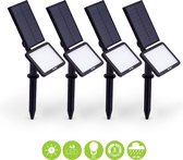 Alice's Garden Solar Tuinspots - Set van 4 - 48 LED - 960 lumens - Koud Wit