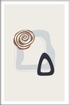 Walljar - Swirl Shape - Muurdecoratie - Poster met lijst