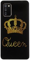 - ADEL Siliconen Back Cover Softcase Hoesje Geschikt voor Samsung Galaxy A02s - Queen Koningin