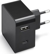 MH by Azuri PD and QC home charger with 1xUSB-C port, 1xUSB A port - zwart - 30W