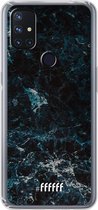 6F hoesje - geschikt voor OnePlus Nord N10 5G -  Transparant TPU Case - Dark Blue Marble #ffffff