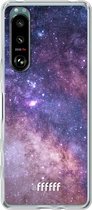 6F hoesje - geschikt voor Sony Xperia 5 III -  Transparant TPU Case - Galaxy Stars #ffffff