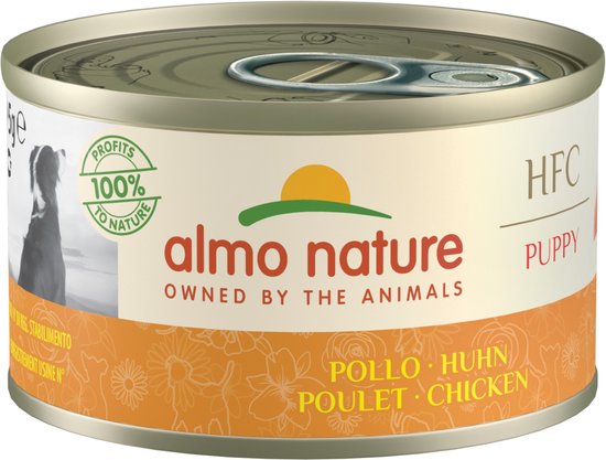 Almo Nature HFC Natural Natvoer voor Puppy's - 24 x 95 gram - Kipfilet - 24 x 95 gram