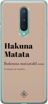 OnePlus 8 hoesje siliconen - Hakuna matata | OnePlus 8 case | Bruin/beige | TPU backcover transparant