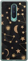 OnePlus 8 hoesje siliconen - Counting the stars | OnePlus 8 case | zwart | TPU backcover transparant