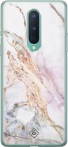 OnePlus 8 hoesje siliconen - Parelmoer marmer | OnePlus 8 case | multi | TPU backcover transparant