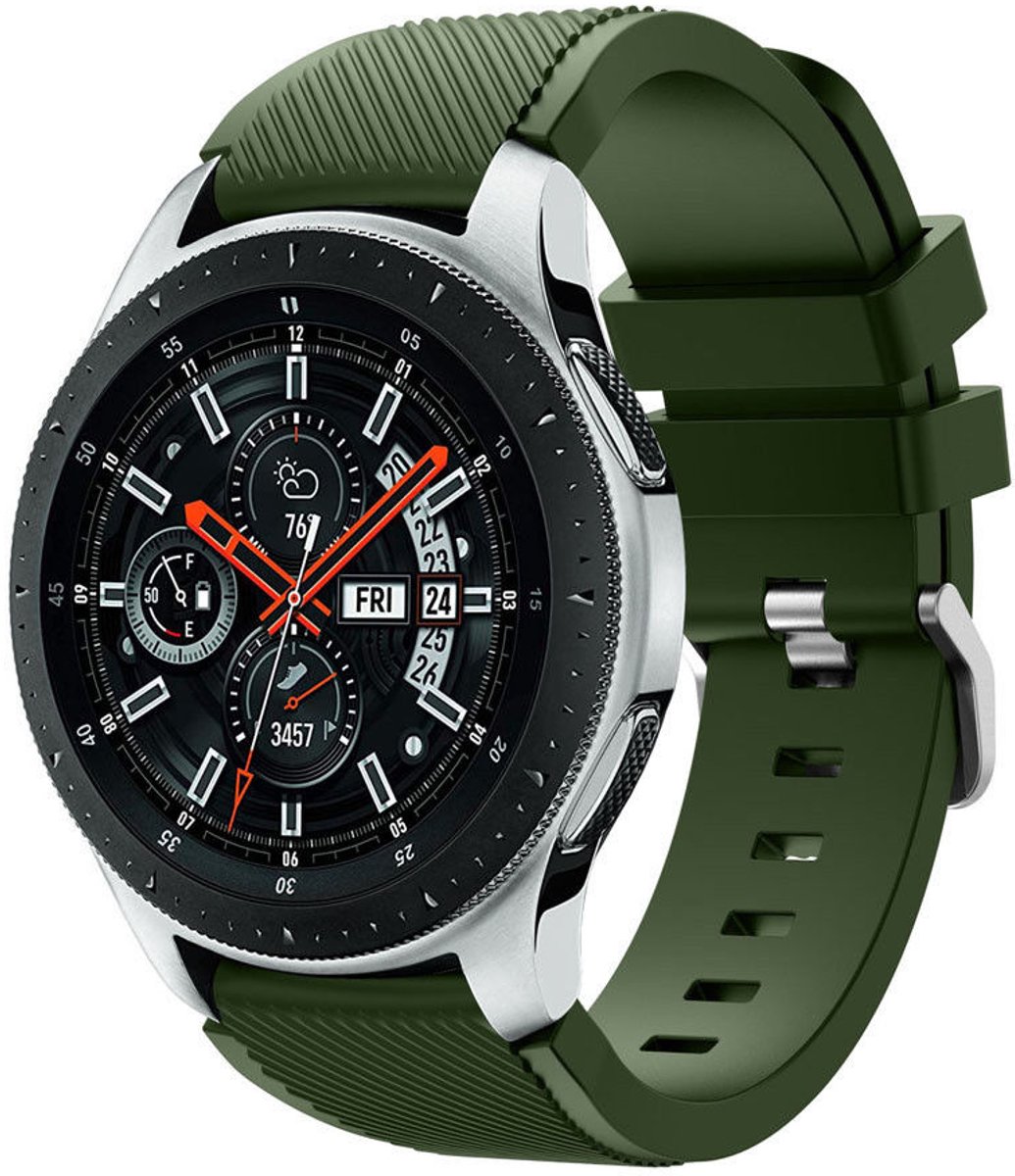 Geschikt voor Samsung Galaxy Watch silicone band - legergroen - 45mm / 46mm