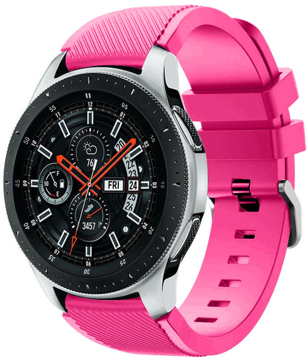 Geschikt voor Samsung Galaxy Watch silicone band - knalroze - 45mm / 46mm