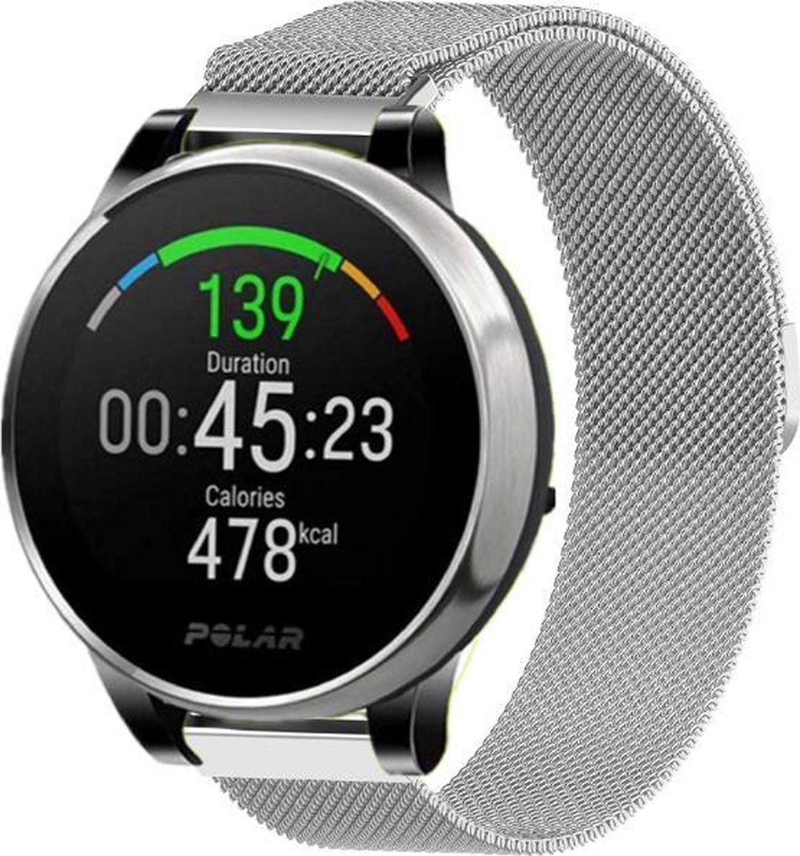Geschikt voor Polar Vantage M Milanese band - zilver - 46mm