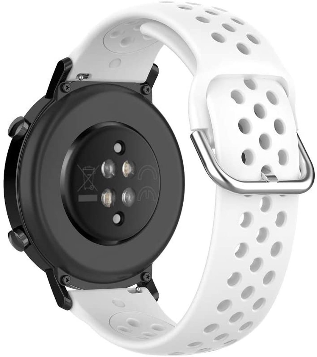 Geschikt voor Polar Vantage M siliconen bandje met gaatjes - wit - 46mm
