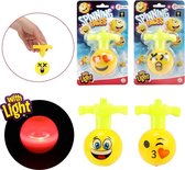 Toi Toys Afschiet tol met licht 'Emoji' (1 stuk) assorti