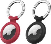 2-Pack Apple AirTag-Sleutelhanger ESR - Slicone AirTag hanger - AirTag Hoesje - Zwart/Rood