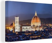 Canvas Schilderij Florence - Dom - Licht - 30x20 cm - Wanddecoratie