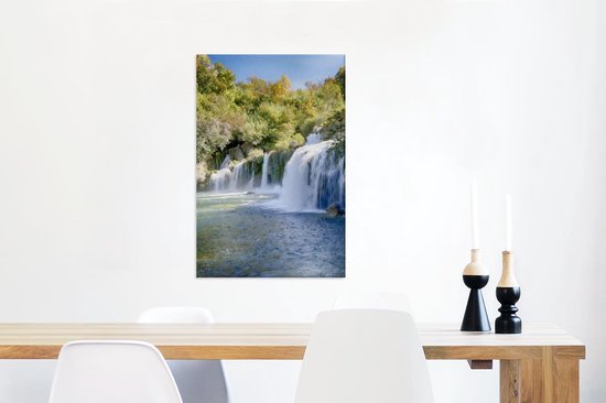 Les cascades de la rivière de Krka dans le parc national de Krka en Croatie Toile 40x60 cm - Tirage photo sur toile (Décoration murale salon / chambre)