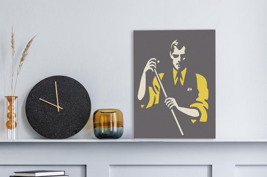 Une illustration d'un joueur de billard sur toile 30x40 cm - petit - Tirage photo sur toile (Décoration murale salon / chambre)