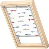 VELUX Origineel Verduisterend Rolgordijn (DKL), Zilveren Kozijn, S06, 606, 4, Racing Cars