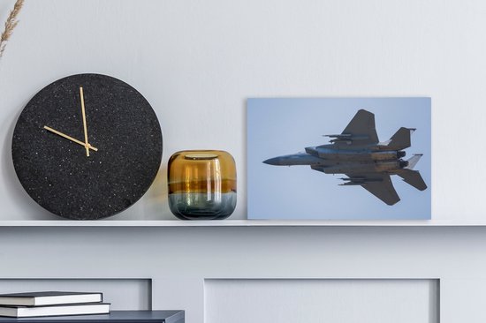 Un jet blanc dans un ciel bleu Toile 30x20 cm - petit - Tirage photo sur toile (Décoration murale salon / chambre)