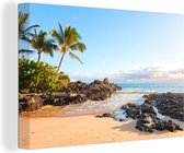Peintures sur toile - Palmiers tropicaux sur la plage de Maui - 150x100 cm - Décoration murale