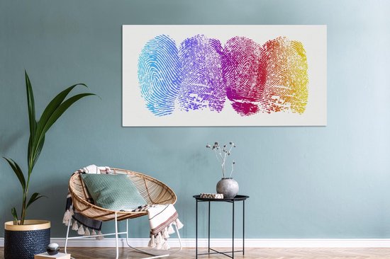 Empreintes digitales sur toile 2cm 160x80 cm - Tirage photo sur toile (Décoration murale salon / chambre)