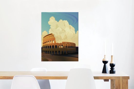 Illustration du Colisée de Rome 60x80 cm - Tirage photo sur toile (Décoration murale salon / chambre)