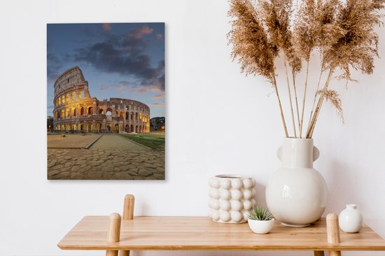 Lumineux Colisée à Rome 30x40 cm - petit - impression photo sur toile peinture (Décoration murale salon / chambre à coucher) / villes européennes Peintures Toile
