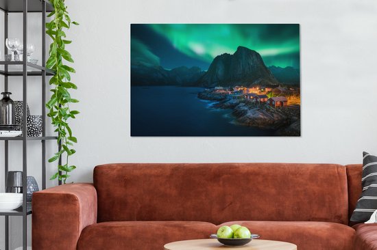 Village by Northern Lights toile 2cm 120x80 cm - Tirage photo sur toile (Décoration murale salon / chambre)