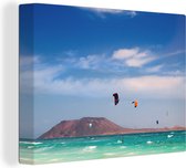 Kitesurf à Fuerteventura toile 2cm 40x30 cm - petit - Tirage photo sur toile (Décoration murale salon / chambre)