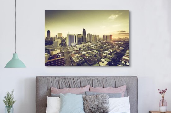 Peintures sur toile - Manille City Skyline - 150x100 cm - Décoration murale