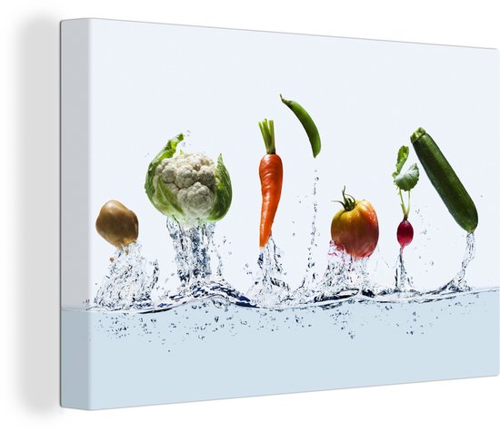 Toile Peinture Légumes - Water - Courgette - 60x40 cm - Décoration murale
