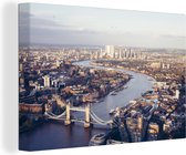 Canvas schilderij 150x100 cm - Wanddecoratie Skyline van London met de Tower Bridge - Muurdecoratie woonkamer - Slaapkamer decoratie - Kamer accessoires - Schilderijen