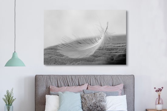 Peintures sur toile - Gros plan de plume tourbillonnante - 180x120 cm - Décoration murale XXL