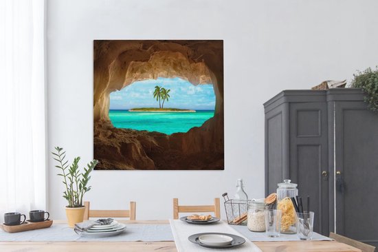 Peintures sur Toile - Paradis Tropical aux Caraïbes - 160x120 cm - Décoration murale XXL