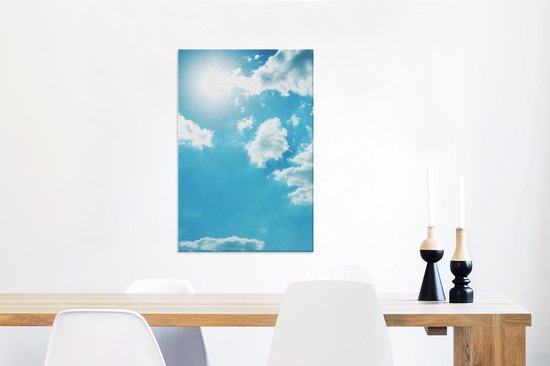 Soleil dans un ciel nuageux 60x90 cm - Tirage photo sur toile (Décoration murale salon / chambre)