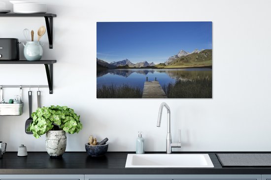 La jetée de Lai da Vons toile 90x60 cm - Tirage photo sur toile (Décoration murale salon / chambre)