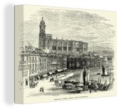 Une illustration du port de la ville espagnole de Malaga 40x30 cm - petit - Tirage photo sur toile (Décoration murale salon / chambre)