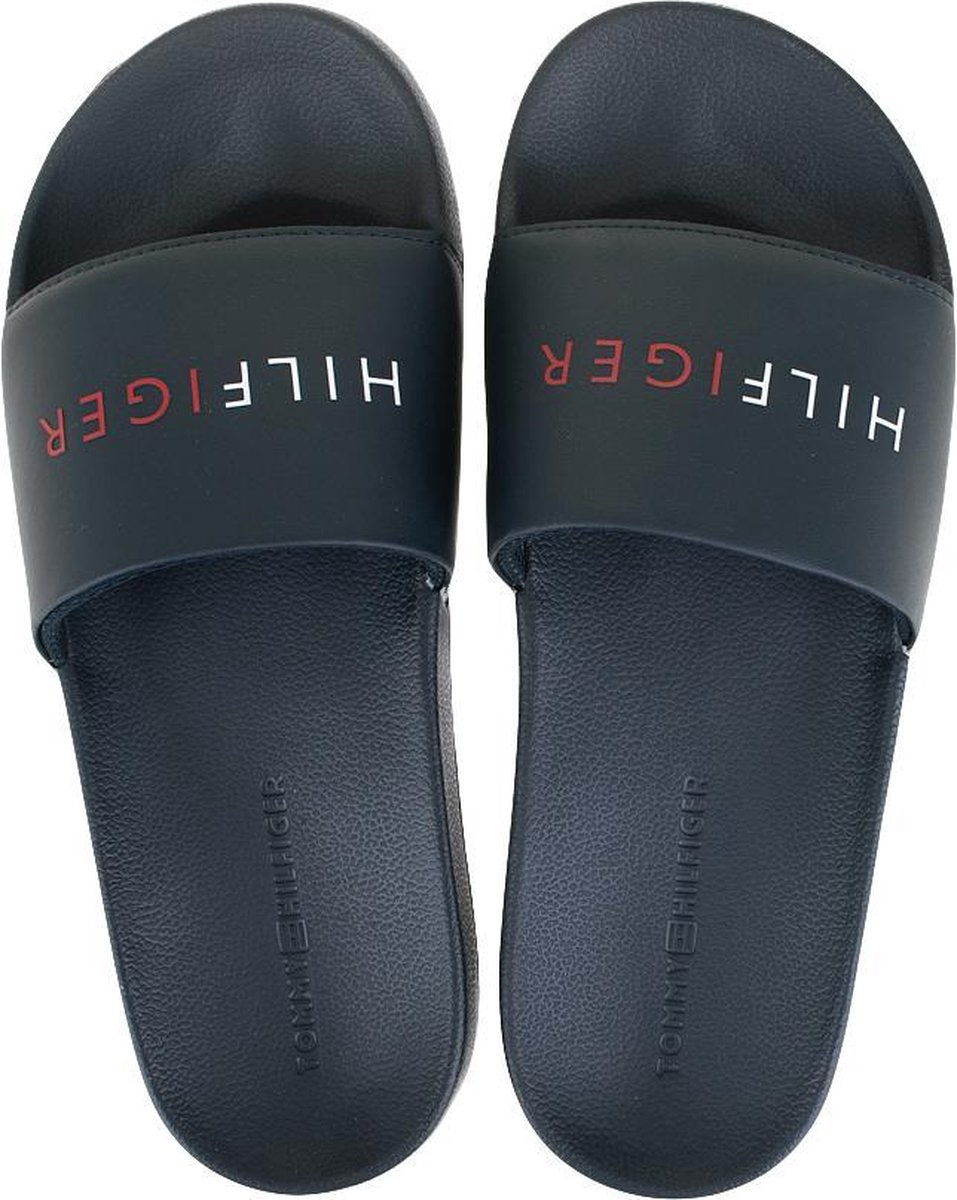 Tommy Hilfiger slippers raised hilfiger blauw - 42 | bol.com