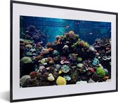 Fotolijst incl. Poster - Aquarium met tropische vissen en koralen - 40x30 cm - Posterlijst