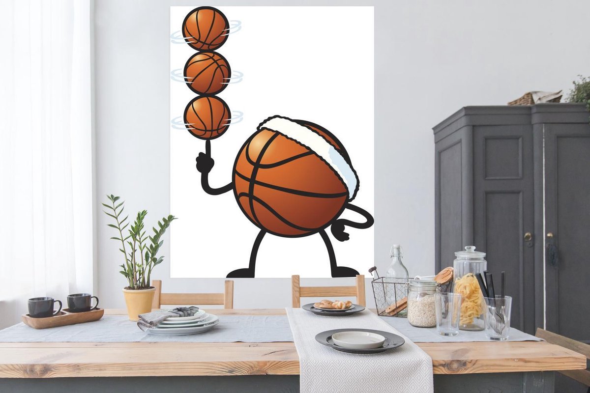 Un joueur de basket stylé apparaît dans une affiche illustration 100x100 cm  - Tirage