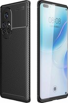 Voor Huawei nova 8 Pro 5G koolstofvezel textuur schokbestendig TPU-hoesje (zwart)