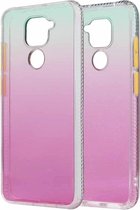 Voor Xiaomi Redmi Note 9 Gradient Shockproof TPU + Acryl beschermhoes met afneembare knoppen (Gradient Rose Red)