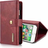 DG.MING voor iPhone 8 Plus & 7 Plus Triple Fold Crazy Horse Texture Horizontale Flip magnetische beschermhoes met houder & kaartsleuven & portemonnee (rood)