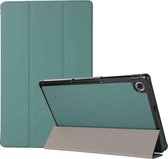 Voor Lenovo Tab M10 HD (X306) 3-vouw Huidtextuur Horizontaal Flip TPU + PU lederen tas met houder (groen)