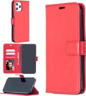 Voor iPhone 12 Pro Max Crazy Horse Texture Horizontale lederen flip-hoes met houder & kaartsleuven & portemonnee & fotolijst (rood)