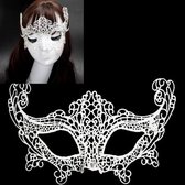 Halloween Masquerade Party Dance Sexy Lady Lace Fox Mask (wit)