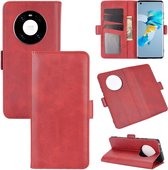 Voor Huawei Mate 40 Dubbelzijdige magnetische gesp Horizontale flip lederen tas met houder & kaartsleuven en portemonnee (rood)