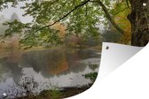 Muurdecoratie Bos in de herfst - 180x120 cm - Tuinposter - Tuindoek - Buitenposter